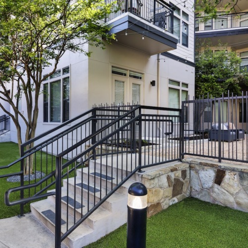 Large patio with seating 