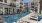 Large sparkling blue swimming pool 